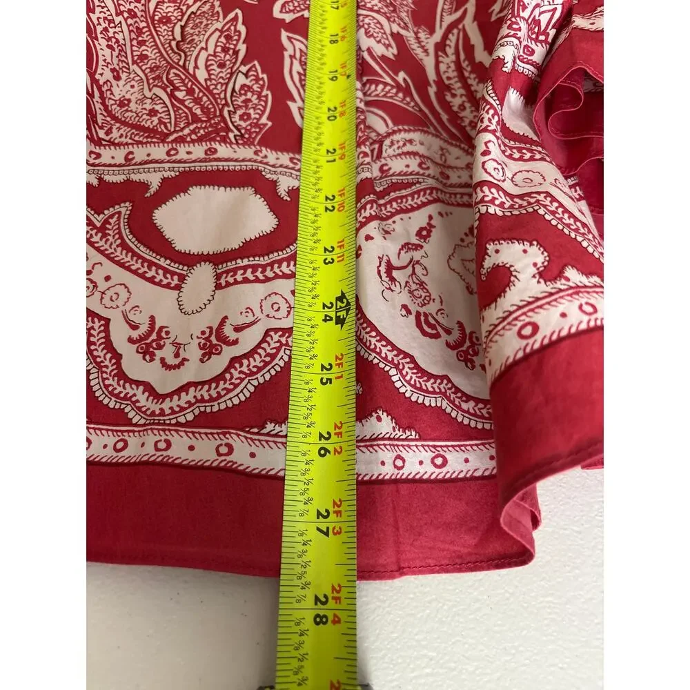 Talbots Dusty Red / Pink and White Floral A-Line Skirt. Size 16 - Picture 8 of 9